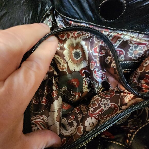 Tignanello Bucket Tote Shoulder Bag Reptile print Red - Picture 8 of 9